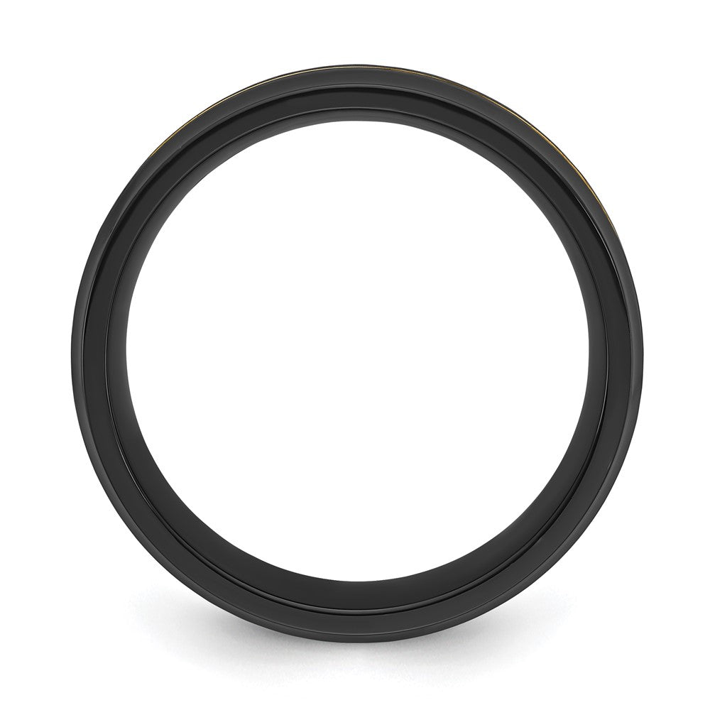 Black Zirconium Brushed and Polished Yellow IP-plated 8mm Band