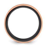 Black Zirconium Polished Rose IP Black Carbon Fiber Inlay 8mm Band