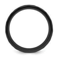 Black Zirconium Polished Faceted w/Wood and Deer Antler Inlay Band