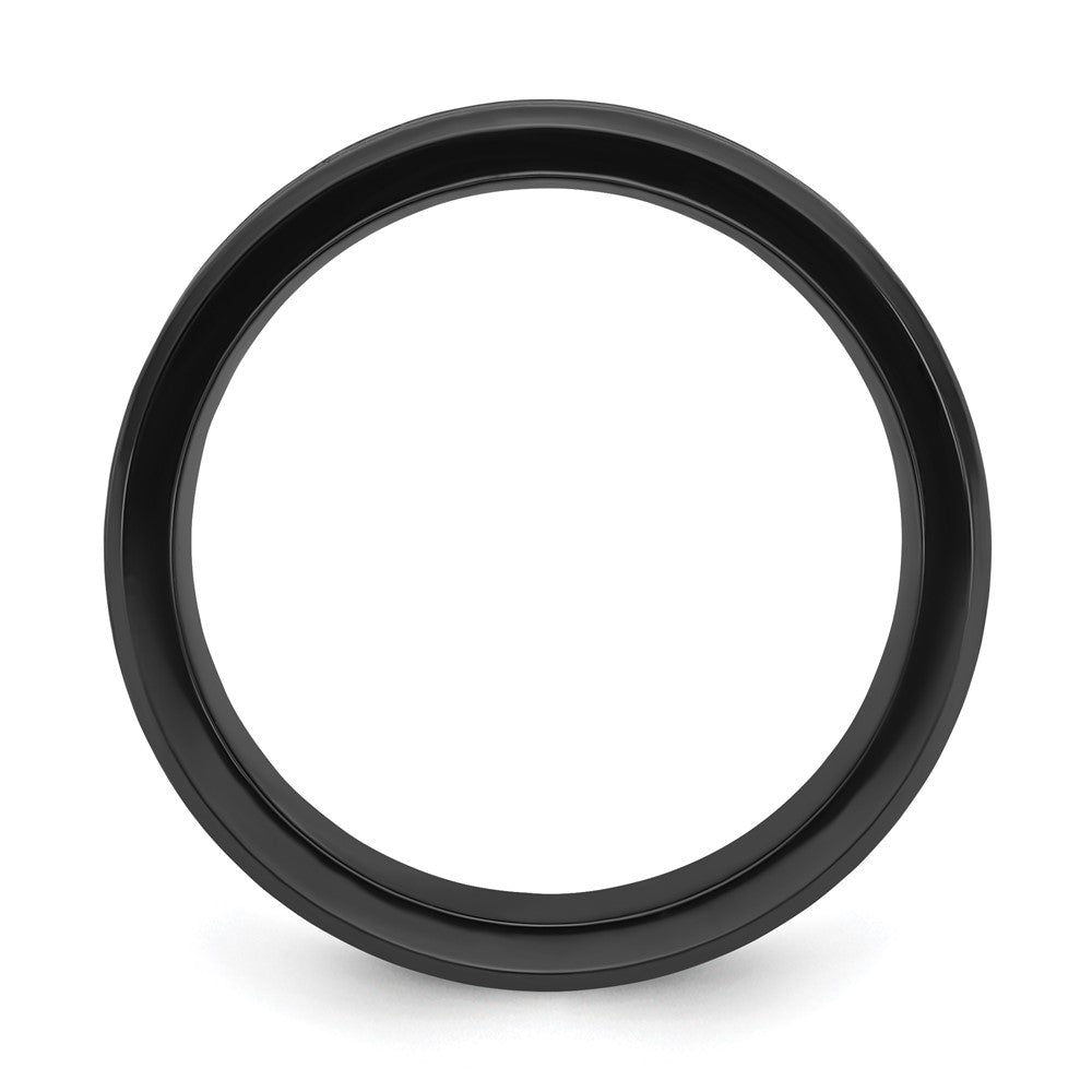 Black Zirconium Polished with Wood Inlay Center 8mm Band