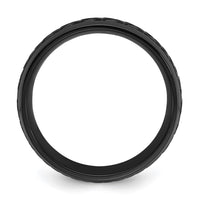 Black Zirconium Polished 8mm Grooved Band
