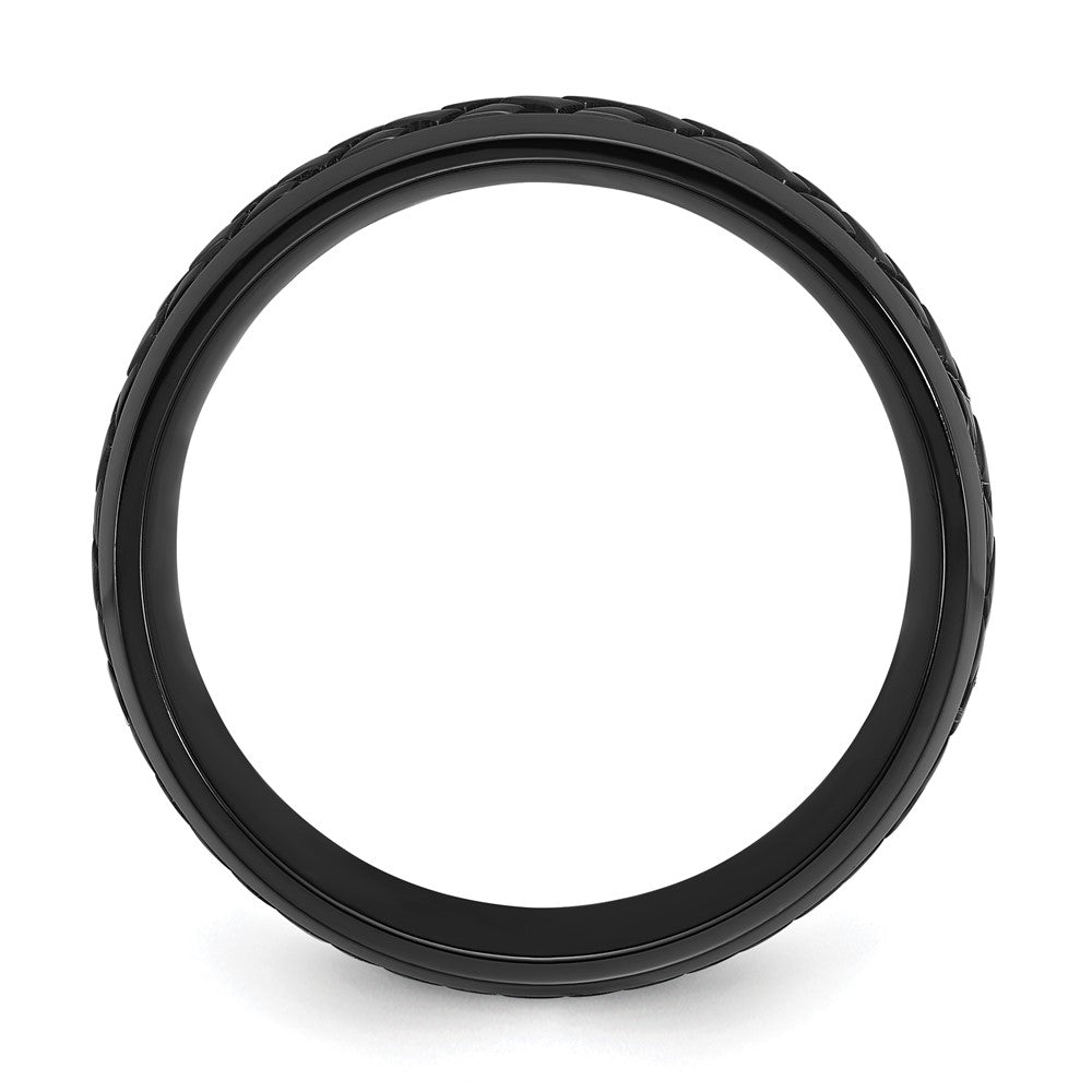 Black Zirconium Polished 8mm Grooved Band