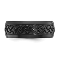 Black Zirconium Polished 8mm Grooved Band