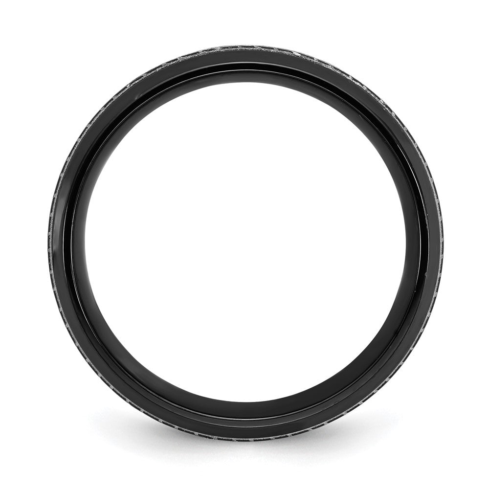 Black Zirconium Polished Lasered Tire Design 8mm Band