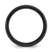 Black Zirconium Polished Lasered Tire Design 8mm Band