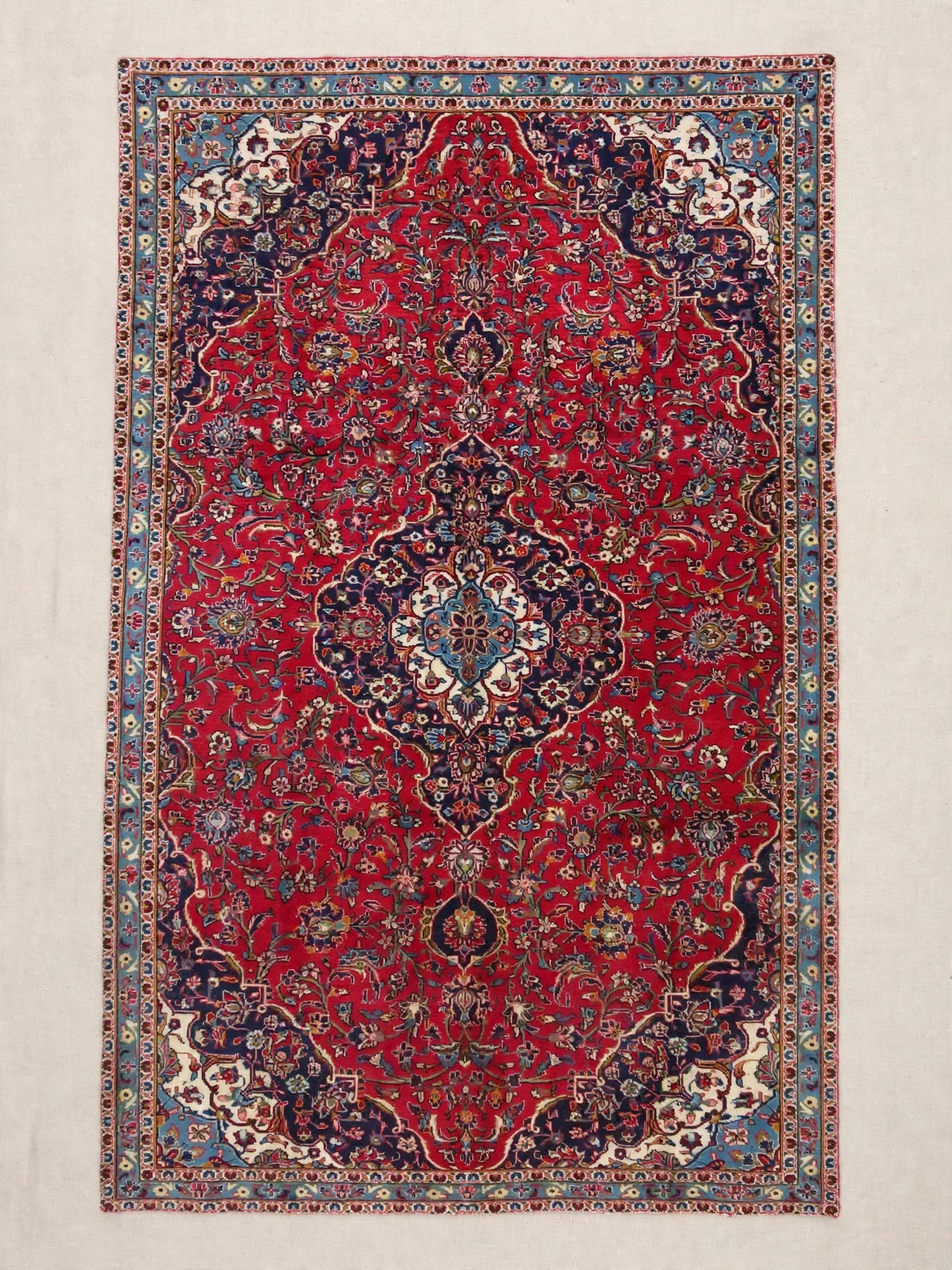 Hand Knotted Persian Ardakan Vintage Rug, Traditional Wool Area Rug, 10 ft 7 in x 6 ft 7 in, flat view