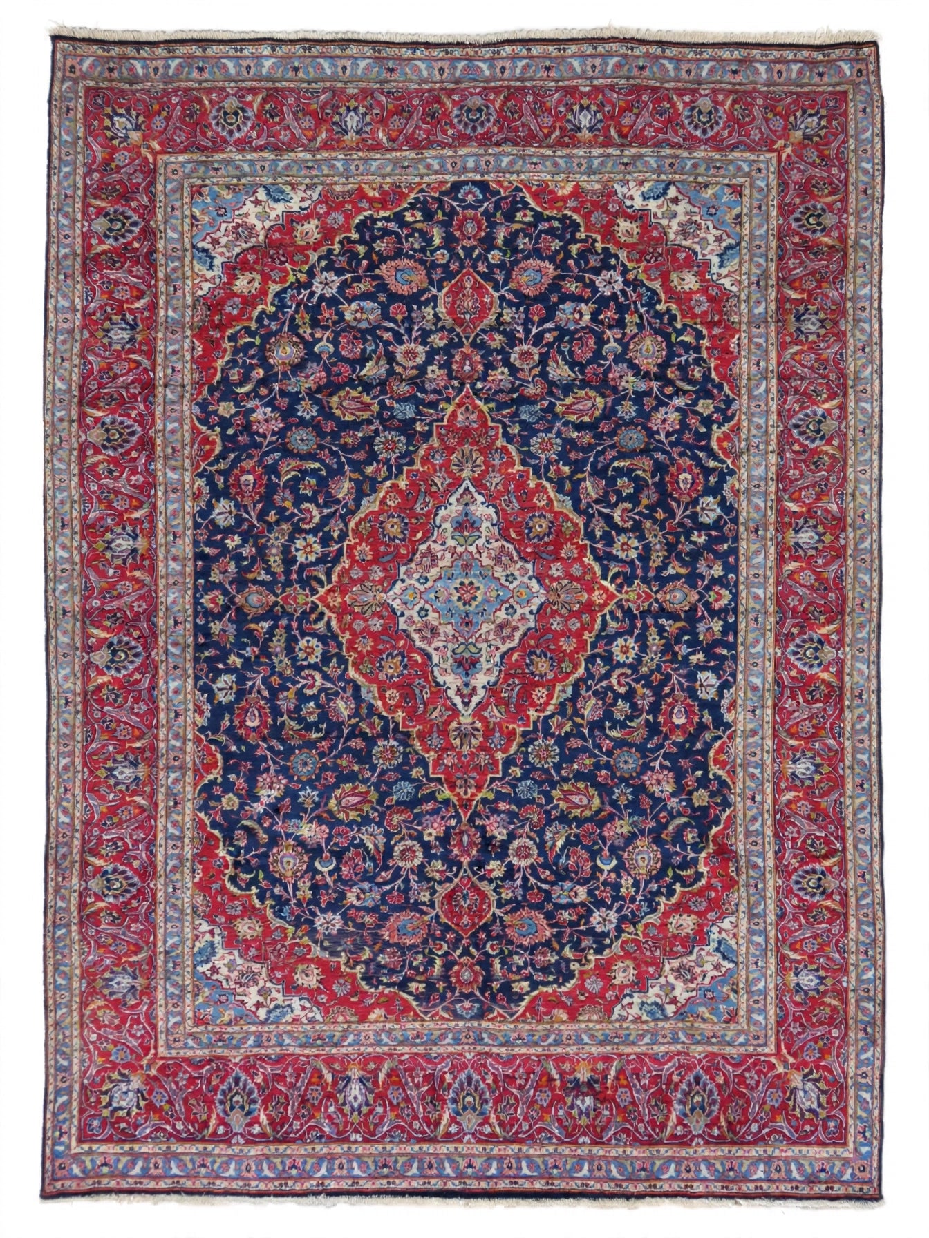 Hand Knotted Persian Ardakan Vintage Rug, Traditional Wool Area Rug, 11 ft 6 in x 9 ft 5 in, flat view