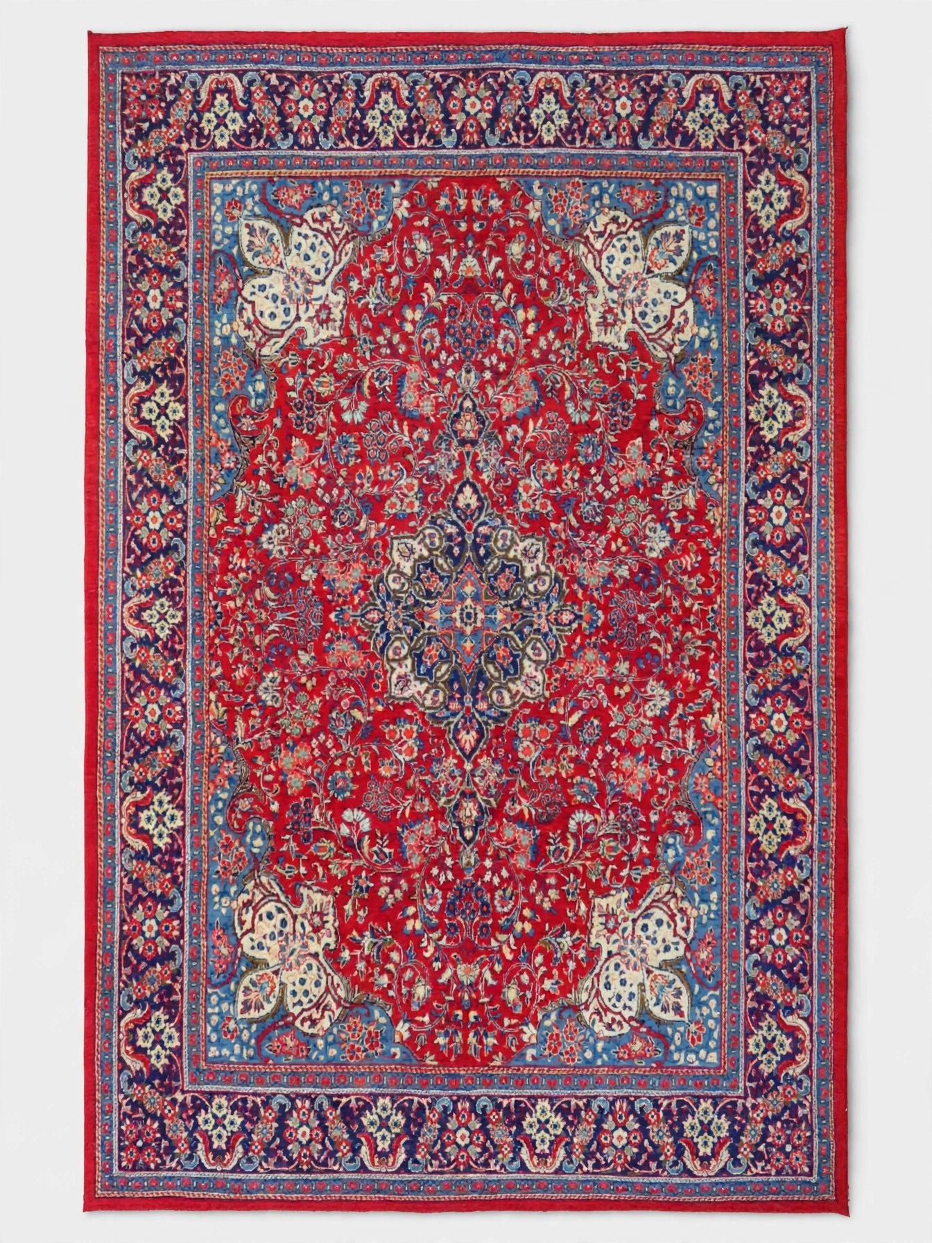 Hand Knotted Persian Vintage Rug, Traditional Wool Area Rug, 13 ft 4 in x 10 ft 0 in, flat view