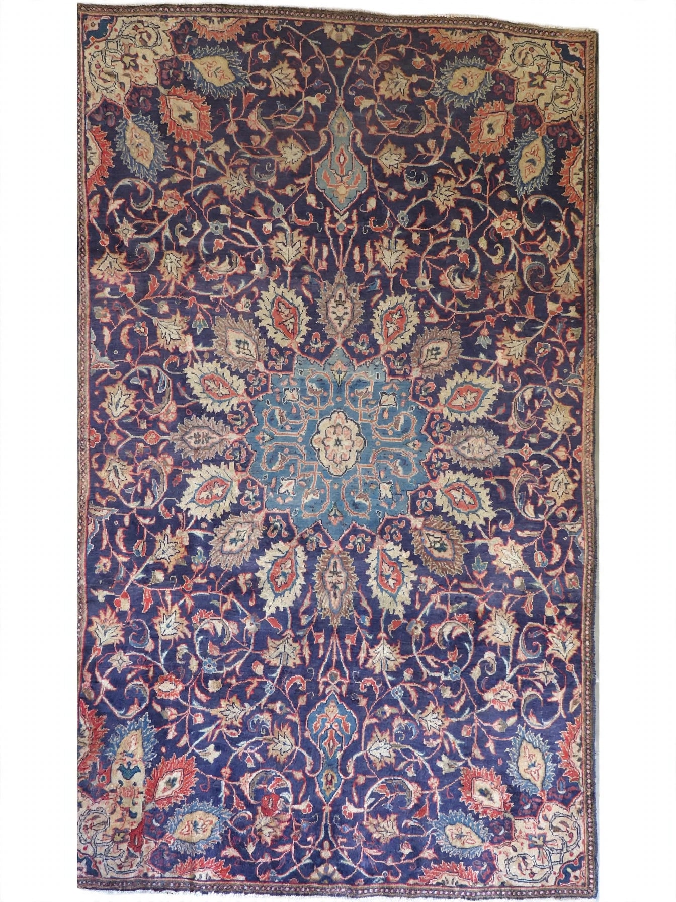 Hand Knotted Persian Arak Vintage Rug, Traditional Wool Area Rug, 8 ft 9 in x 5 ft 6 in, flat view
