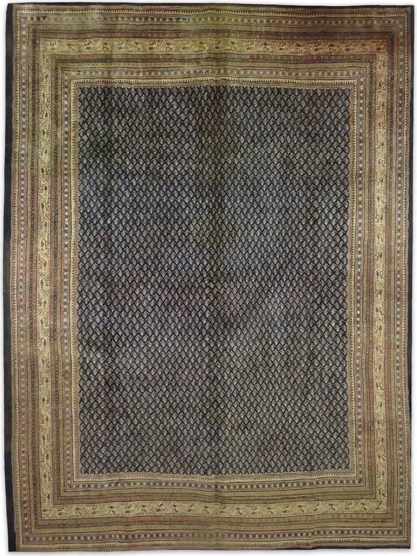 Hand Knotted Persian Ardakan Vintage Rug, Traditional Wool Area Rug, 11 ft 4 in x 8 ft 5 in, flat view