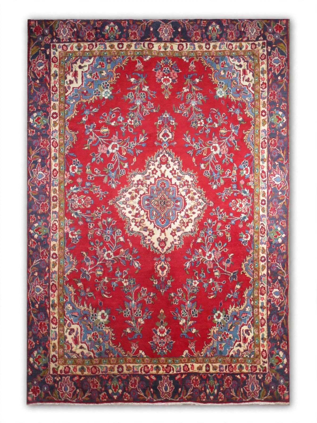 Hand Knotted Persian Vintage Rug ABC-PER-430, cleaned flat view, 10 ft 1 in x 7 ft 1 in