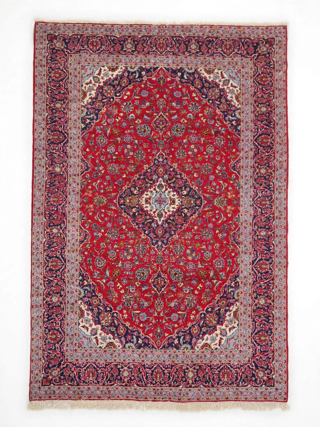 Hand Knotted Persian Vintage Rug, Traditional Wool Area Rug, 13 ft 3 in x 9 ft 4 in, flat view