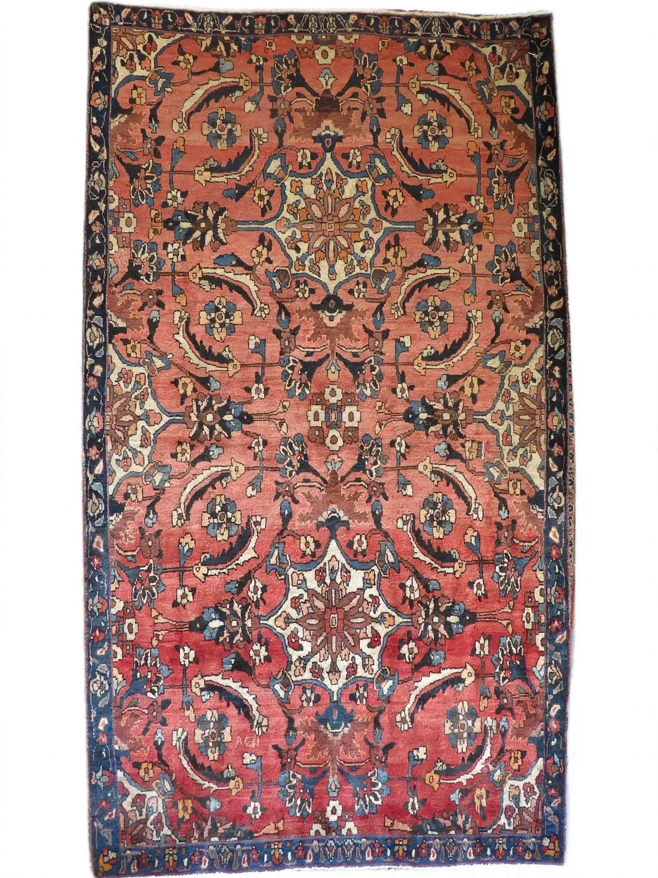 Hand Knotted Persian Vintage Rug, Traditional Wool Area Rug, 10 ft 2 in x 6 ft 11 in, flat view