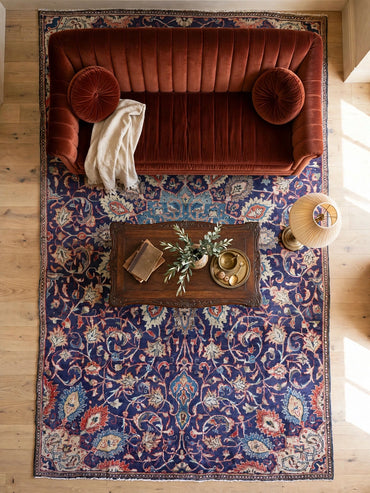 Hand Knotted Persian Arak Vintage Rug, Traditional Wool Area Rug, 8 ft 9 in x 5 ft 6 in, in living room