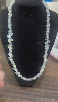 Natural Gemstone Beaded Necklace – 50" Long Handmade Natural Stone Crone