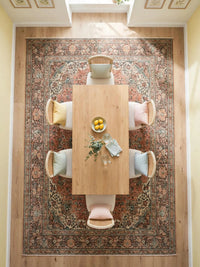 Hand Knotted Persian Rug R15490, 12 ft 9 in x 9 ft 10 in, in dining room, light happy furniture on rug, natural colors