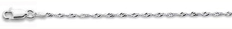 025-1.6MM Singapore Chain .925 Solid Sterling Silver Sizes 7"-26"" ABC Rugs Kilims