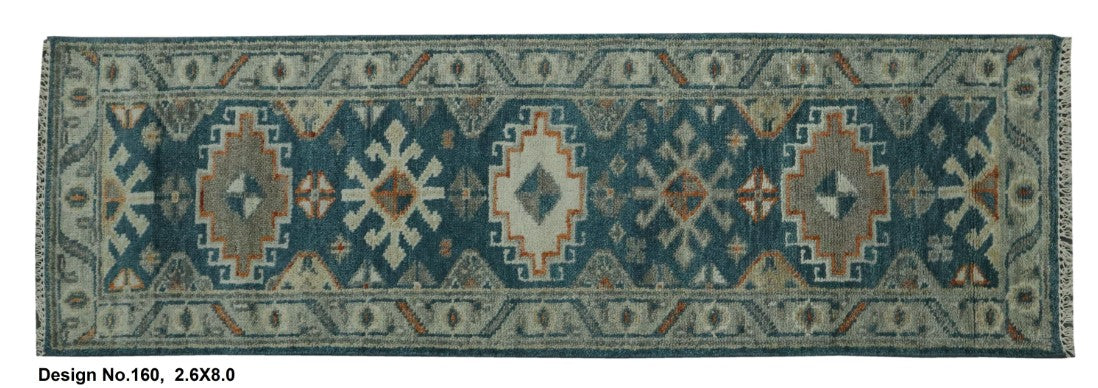 Hand knotted Indian Modern Rug 2'6" x 8'0"