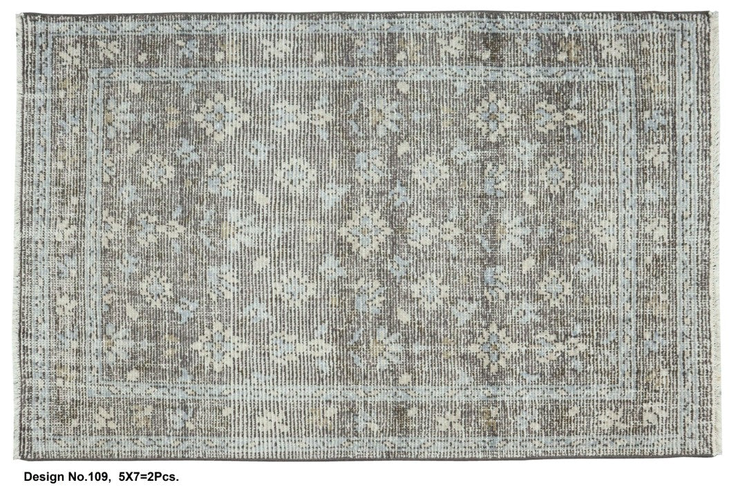 Hand knotted Indian Modern Rug 5'0" x 7'0"