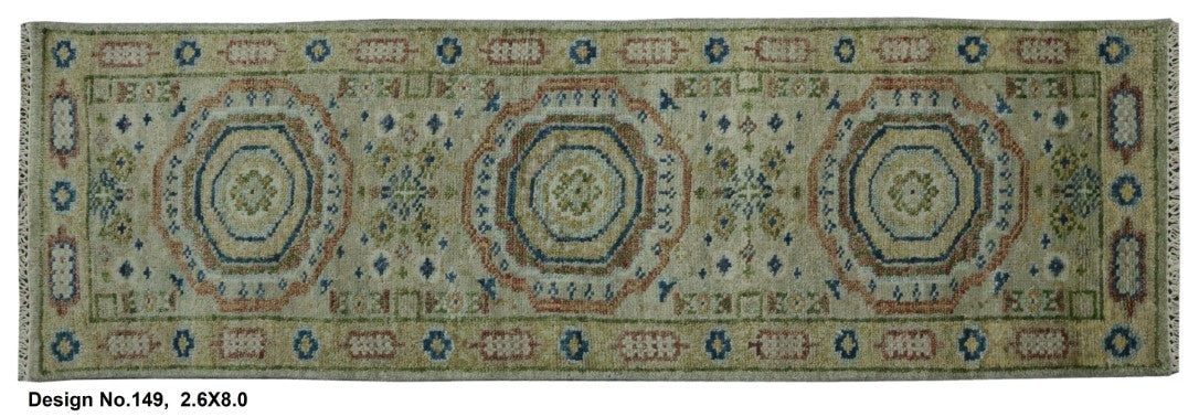 Hand knotted Indian Modern Rug 2'6" x 8'0"
