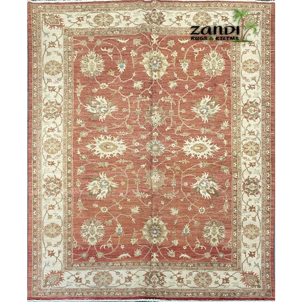 Hand knotted Afghani oushak design rug size 7'0''x9'8'' RR10391