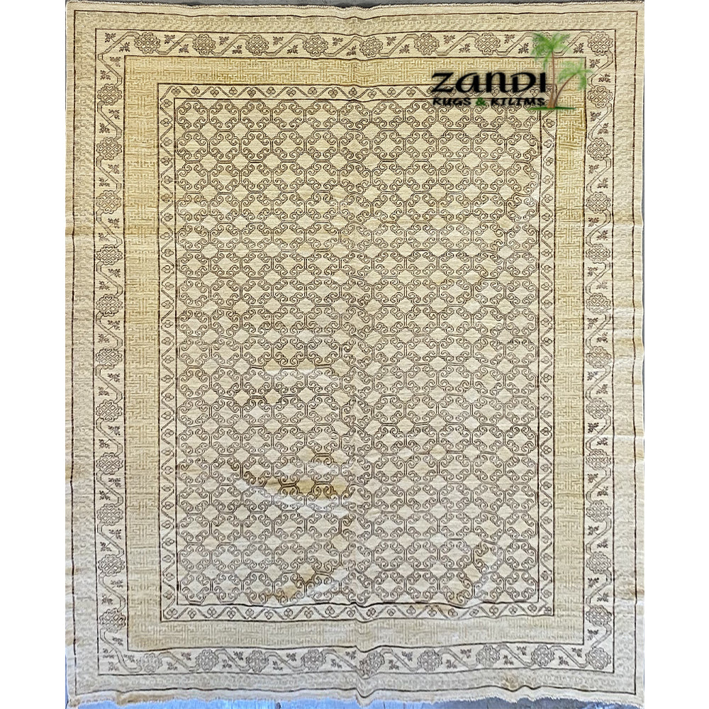 Hand knotted Afghani Khotan design rug size 12'0''x9'0'' RR10131