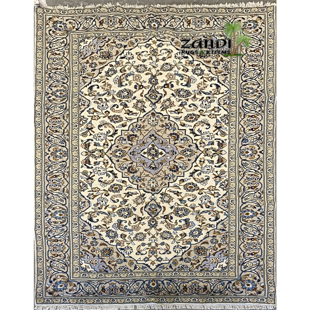 Hand knotted Persian Kashan Medallion design rug size 9'10''x6'3'' RR10481