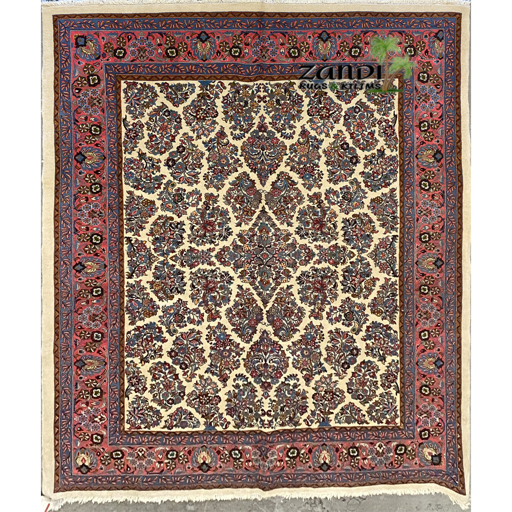 Hand knotted Persian Sarough Floral design rug size 8'11''x6'11'' RR10491