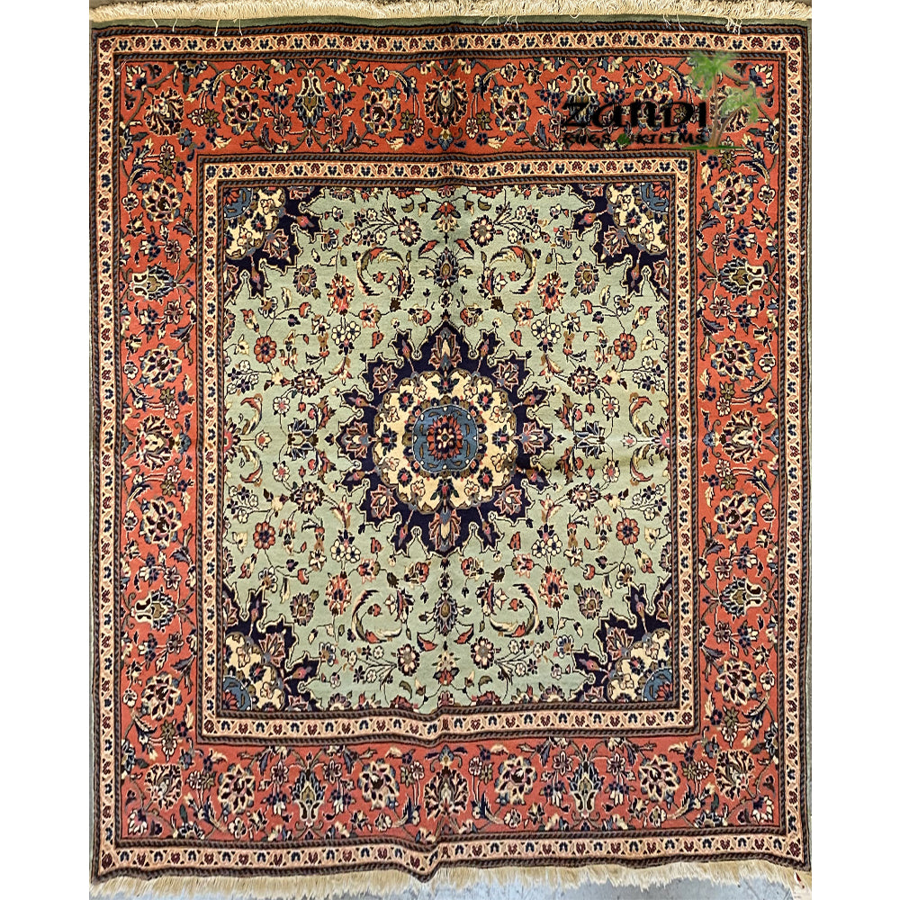 Hand knotted Turkish Yazd design rug size 6'5''x6'4'' RR11551