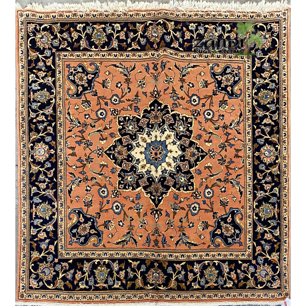 Hand knotted Persian Yazd design rug size 6'6''x6'5'' RR11581