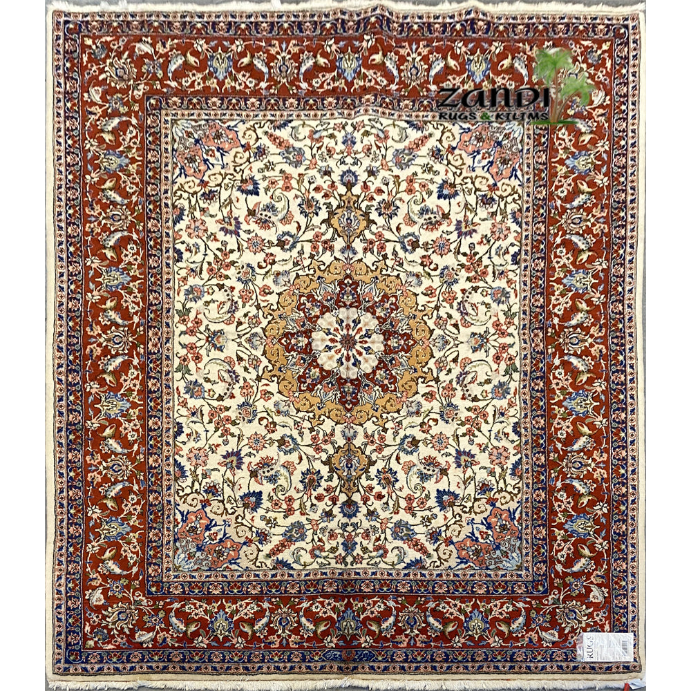 Hand knotted Persian Zabol Floral design rug size 6'0''x7'6'' RR10543