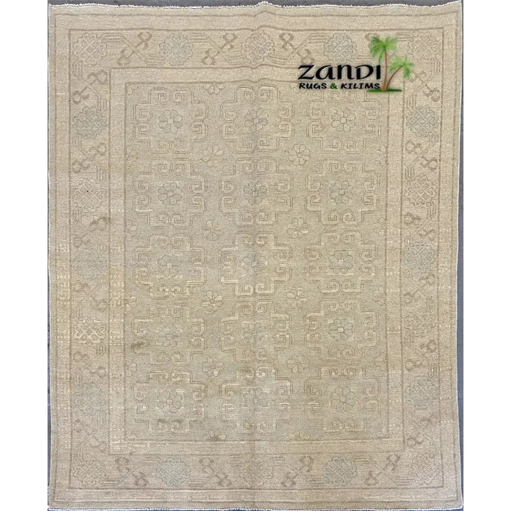 Hand knotted Afghani Kabul Khotan design rug size 4'10''x6'6'' RR11520