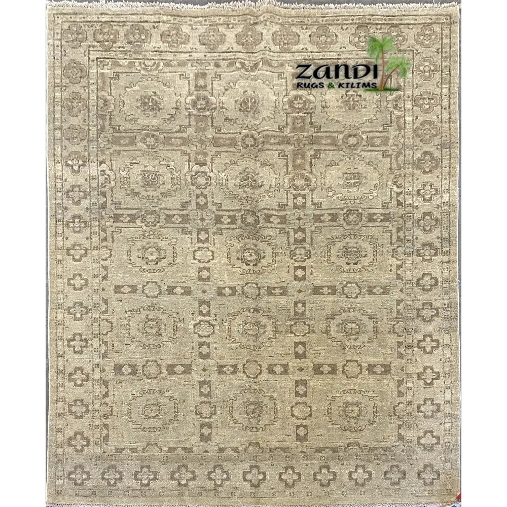 Hand knotted Afghani Khotan design rug size 6'10''x4'11'' RR11533