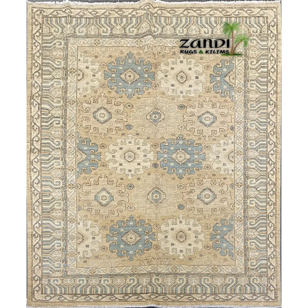 One Of The Kind Afghani Khotan Rug 8'1" x 6'1" zandirugs