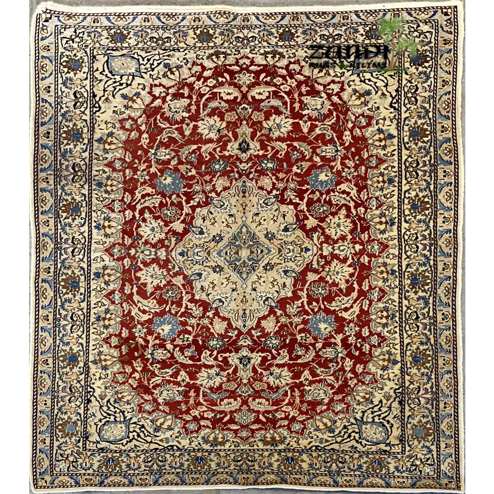 One Of The Kind Persian Nain Rug 9'0" x 7'9" zandirugs