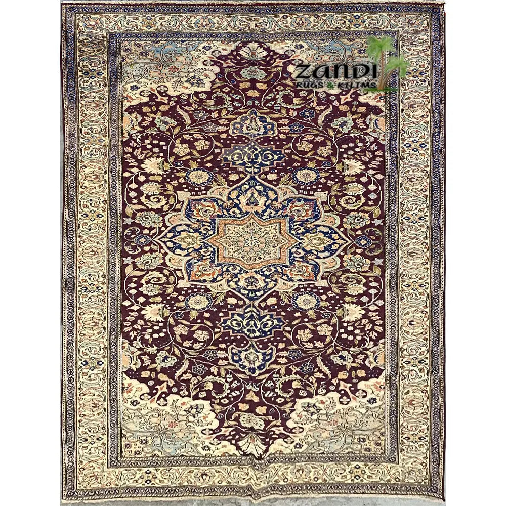 One Of The Kind Turkish Hand-Knotted Rug 9'9" x 6'4" zandirugs